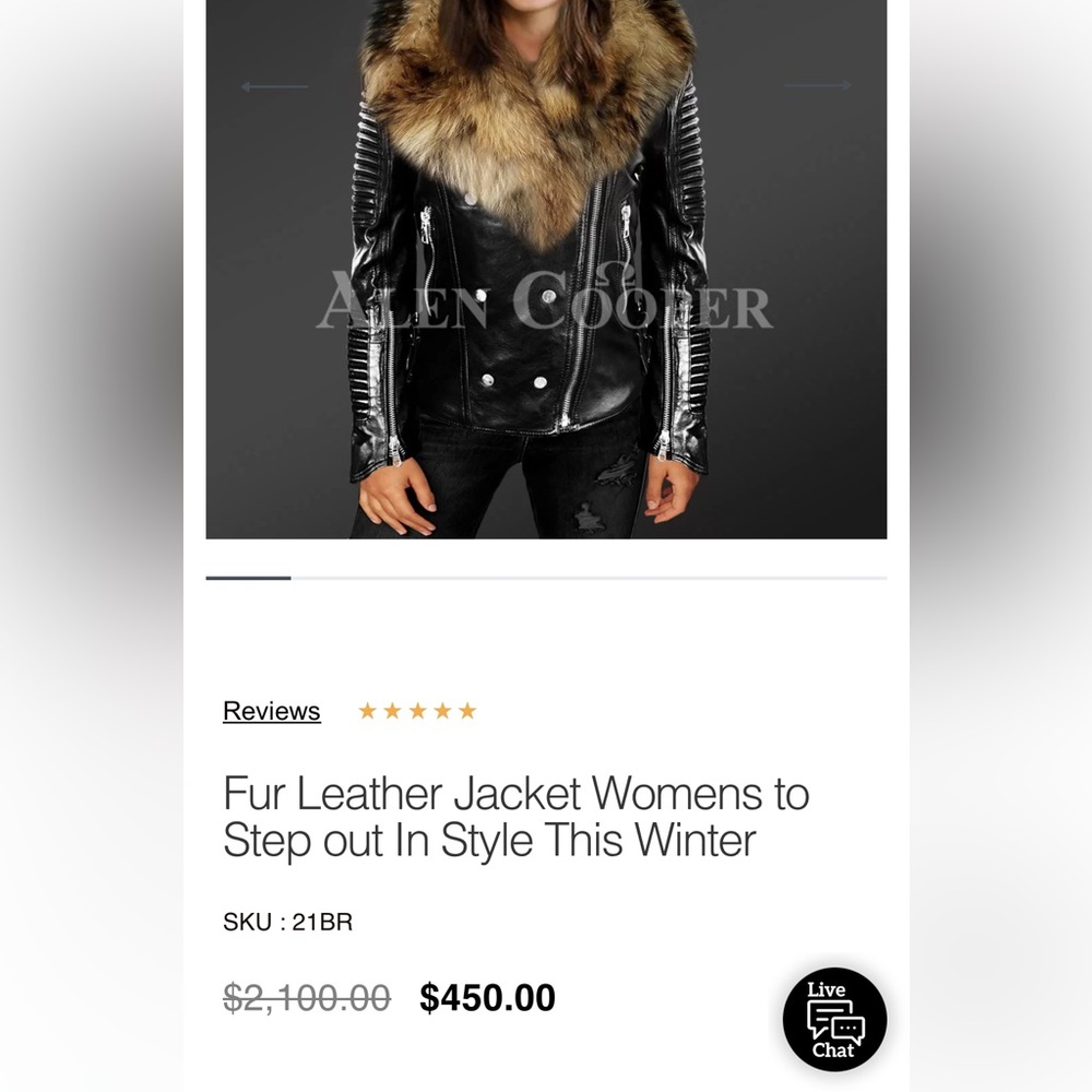 REAL leather and fur Alen Cooper jacket. Removable hood. Silver hardware. - Picture 2 of 12